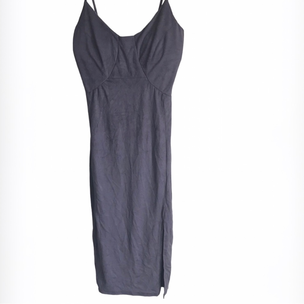BLUE BLUSH Women’s Faux Suede Mini Bodycon Dress Sz S
